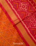 Orange Pure Rajkot Patola Silk Handloom Saree