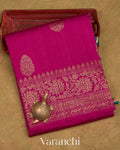 Rani Pink Pure Raw Silk Handloom Saree