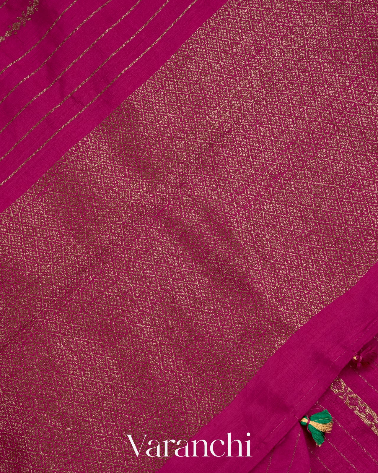 Rani Pink Pure Raw Silk Handloom Saree