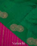 Rani Pink Pure Raw Silk Handloom Saree