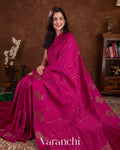 Rani Pink Pure Raw Silk Handloom Saree