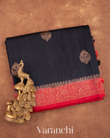 Black Raw Silk Handloom Saree
