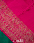 Emerald Green Pure Raw Silk Handloom Saree