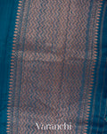 Indigo Blue Borderless Raw Silk Handloom Saree