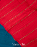 Indigo Blue Borderless Raw Silk Handloom Saree