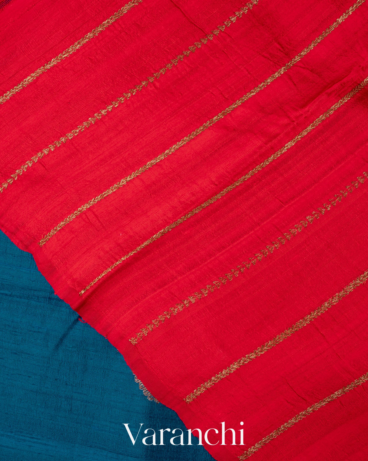 Indigo Blue Borderless Raw Silk Handloom Saree