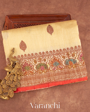 Butter Yellow Pure Raw Silk Handloom Saree