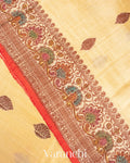 Butter Yellow Pure Raw Silk Handloom Saree