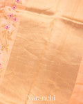 Cream Floral Printed Pure Raw Mango Silk Handloom Saree