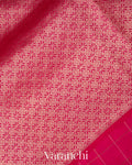 Bright Rani Pink Checks Pure Raw Mango Silk Handloom Saree