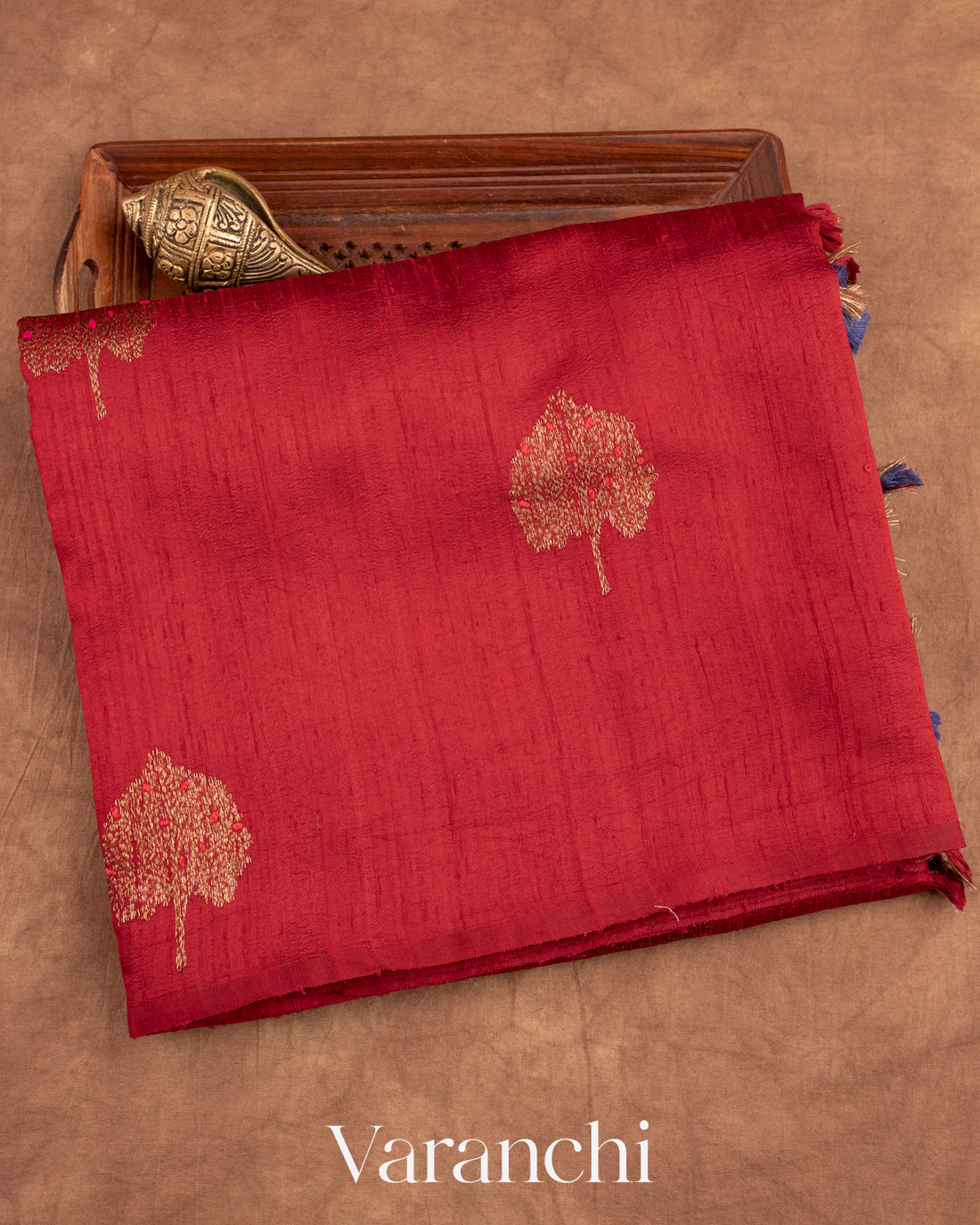 Maroon Borderless Pure Raw Silk Handloom Saree