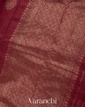 Maroon Borderless Pure Raw Silk Handloom Saree