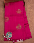 Rani Pink Borderless Pure Raw Silk Handloom Saree