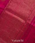 Rani Pink Borderless Pure Raw Silk Handloom Saree