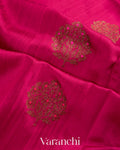 Rani Pink Borderless Pure Raw Silk Handloom Saree