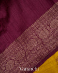 Olive Yellow Raw Silk Handloom Saree