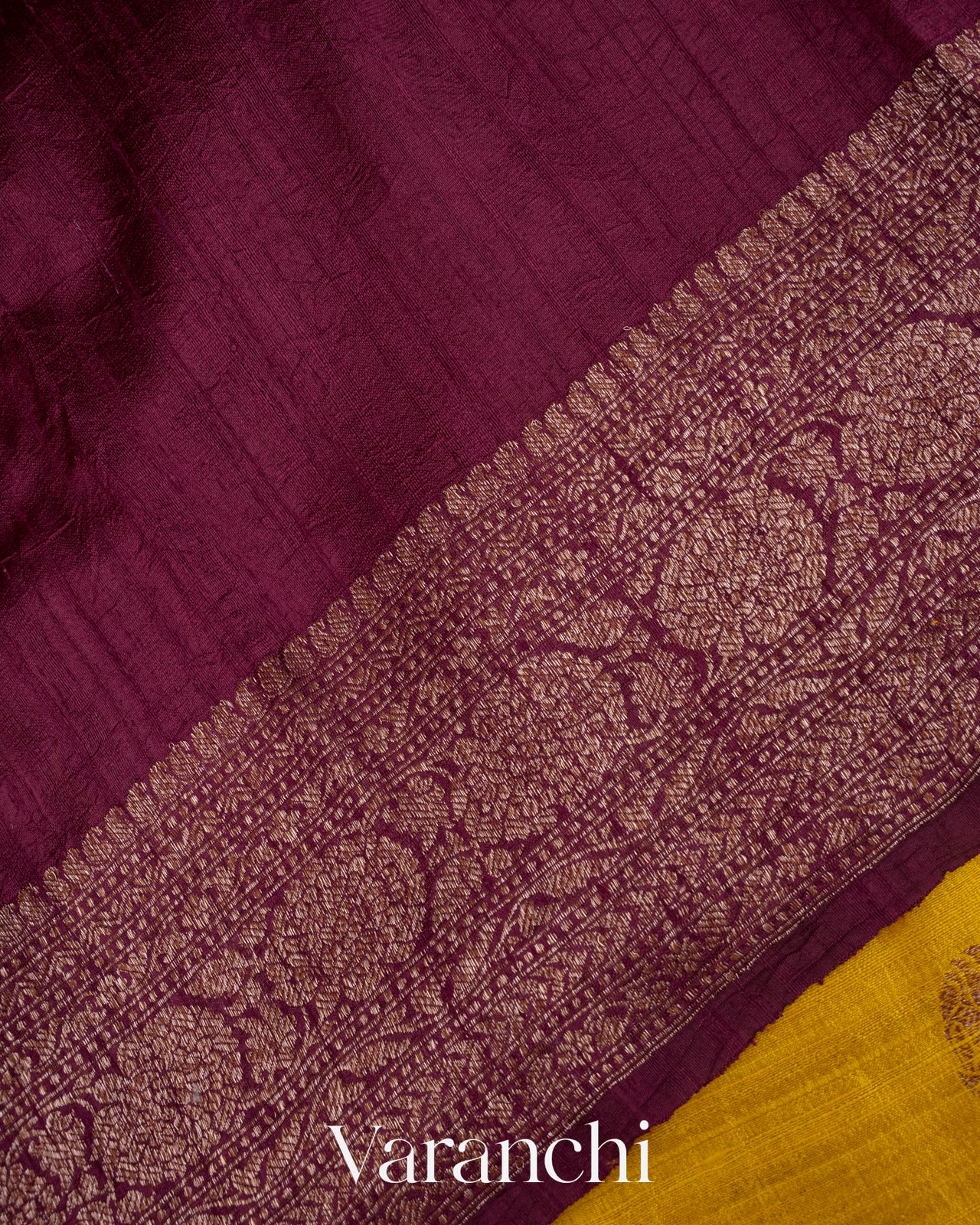 Olive Yellow Raw Silk Handloom Saree
