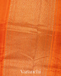 Marigold Orange Borderless Pure Raw Silk Handloom Saree