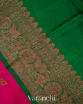 Rani Pink Pure Raw Silk Handloom Saree