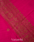 Rani Pink Pure Raw Silk Handloom Saree