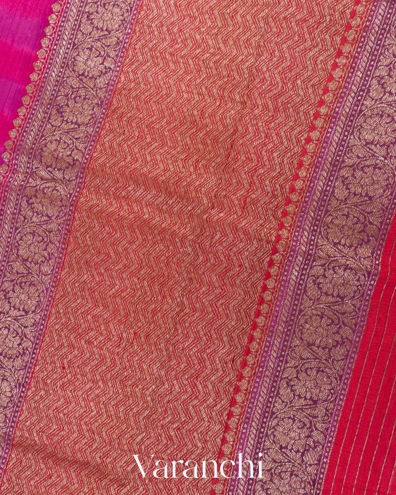 Rani Pink Shibori Pure Raw Silk Handloom Saree 