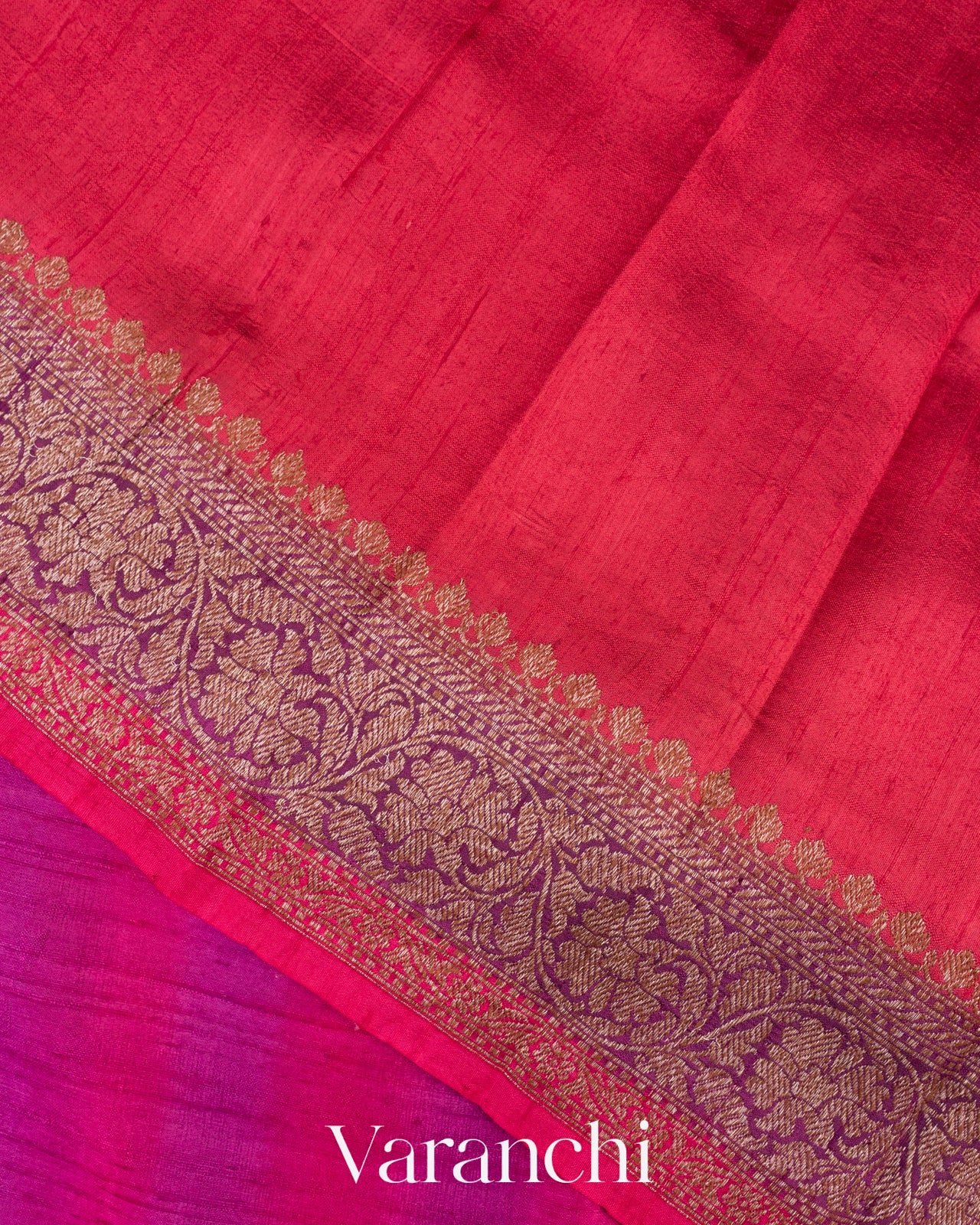 Rani Pink Shibori Pure Raw Silk Handloom Saree 