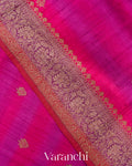 Rani Pink Shibori Pure Raw Silk Handloom Saree 