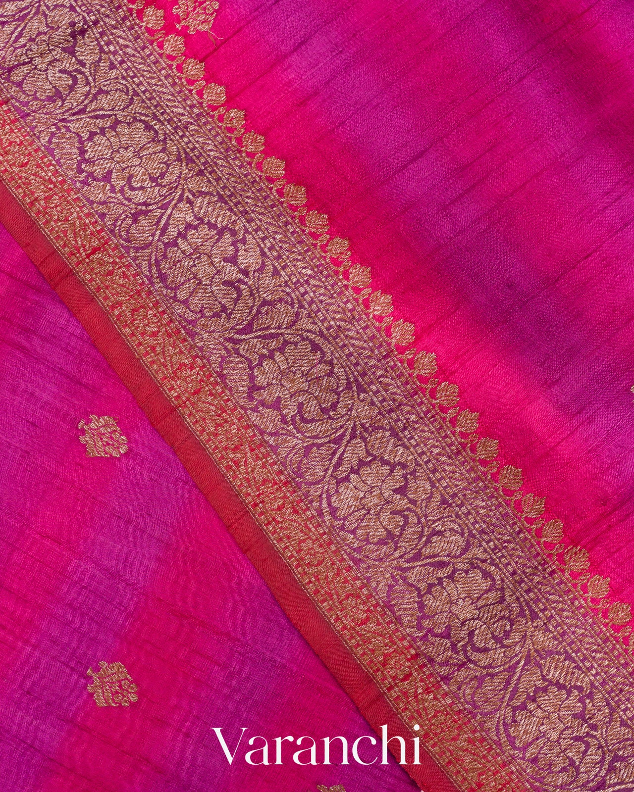 Rani Pink Shibori Pure Raw Silk Handloom Saree 