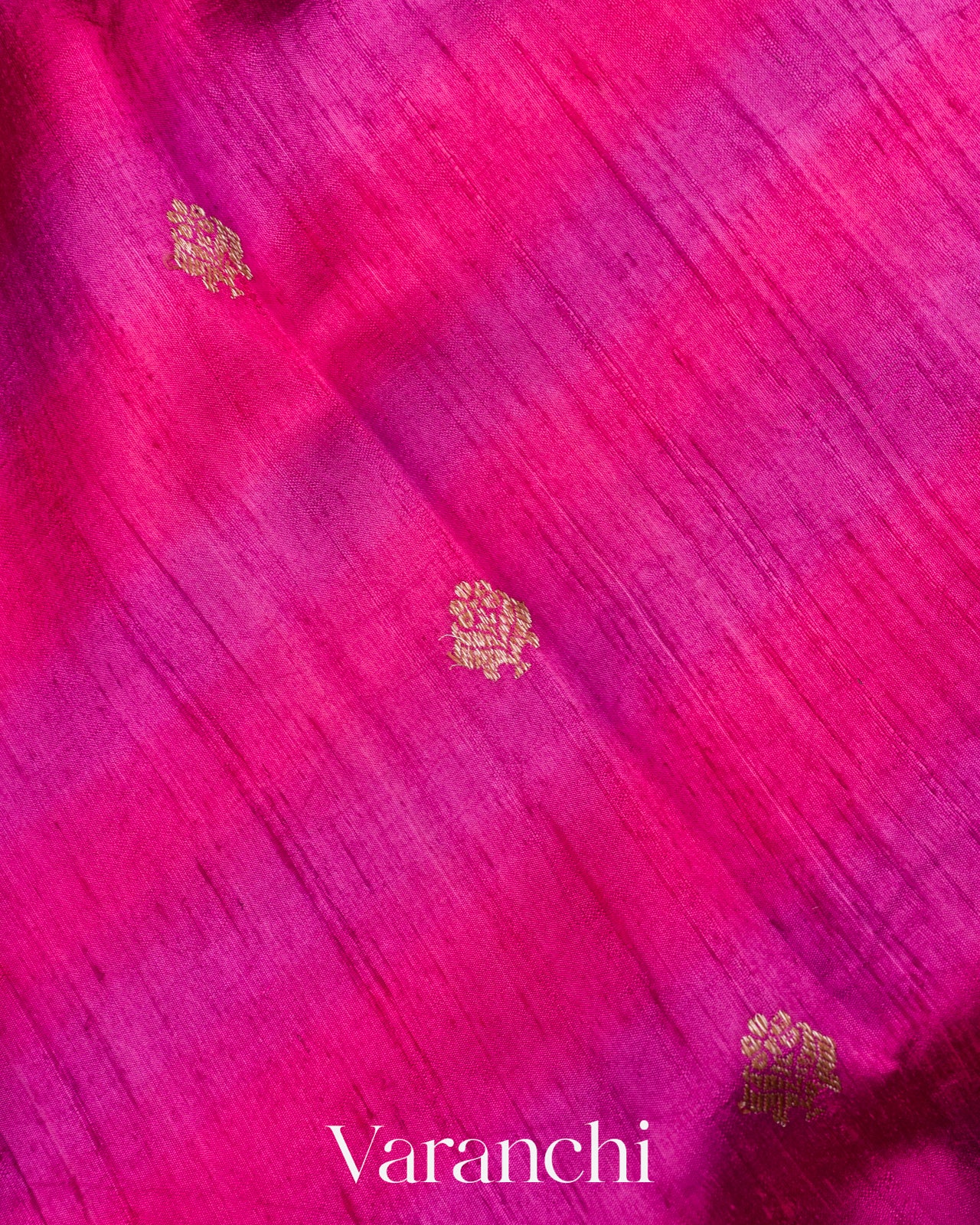 Rani Pink Shibori Pure Raw Silk Handloom Saree 