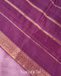 Lilac Pure Raw Silk Handloom Saree