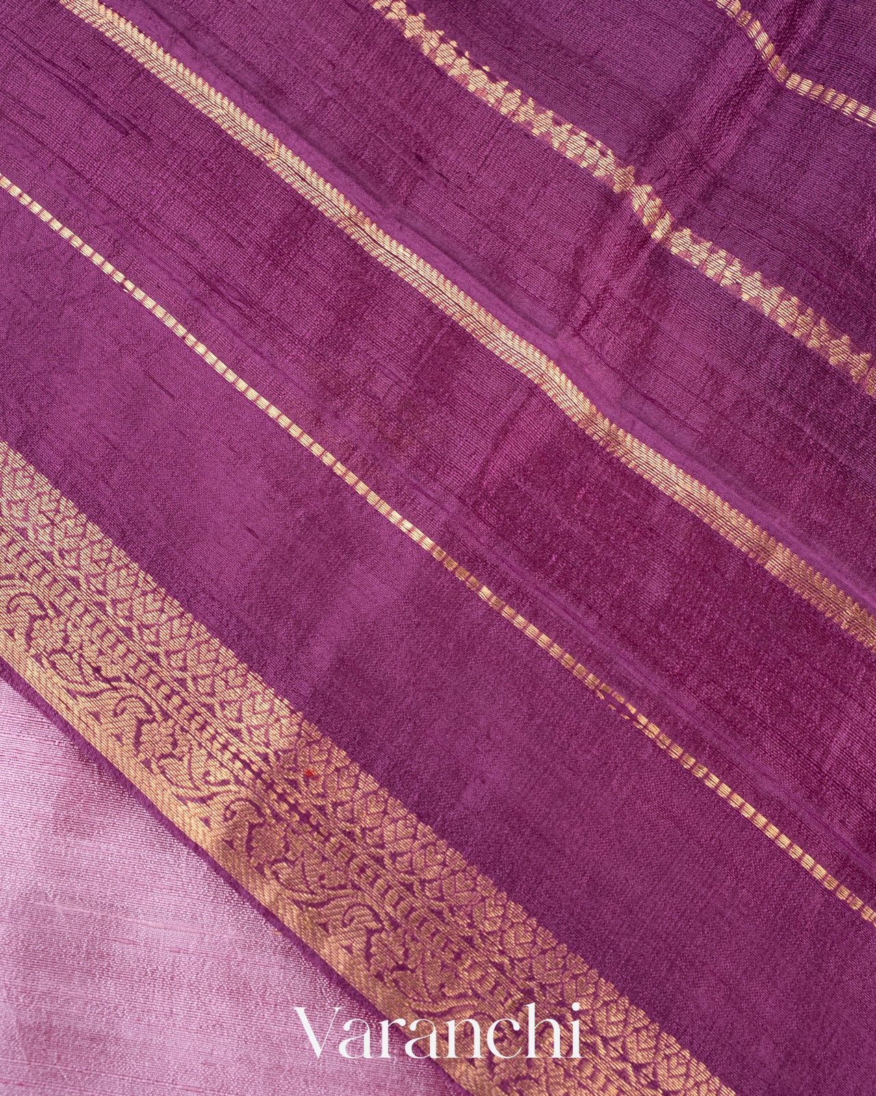 Lilac Pure Raw Silk Handloom Saree