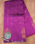 Purple Borderless Pure Raw Silk Handloom Saree 