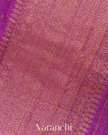 Purple Borderless Pure Raw Silk Handloom Saree 