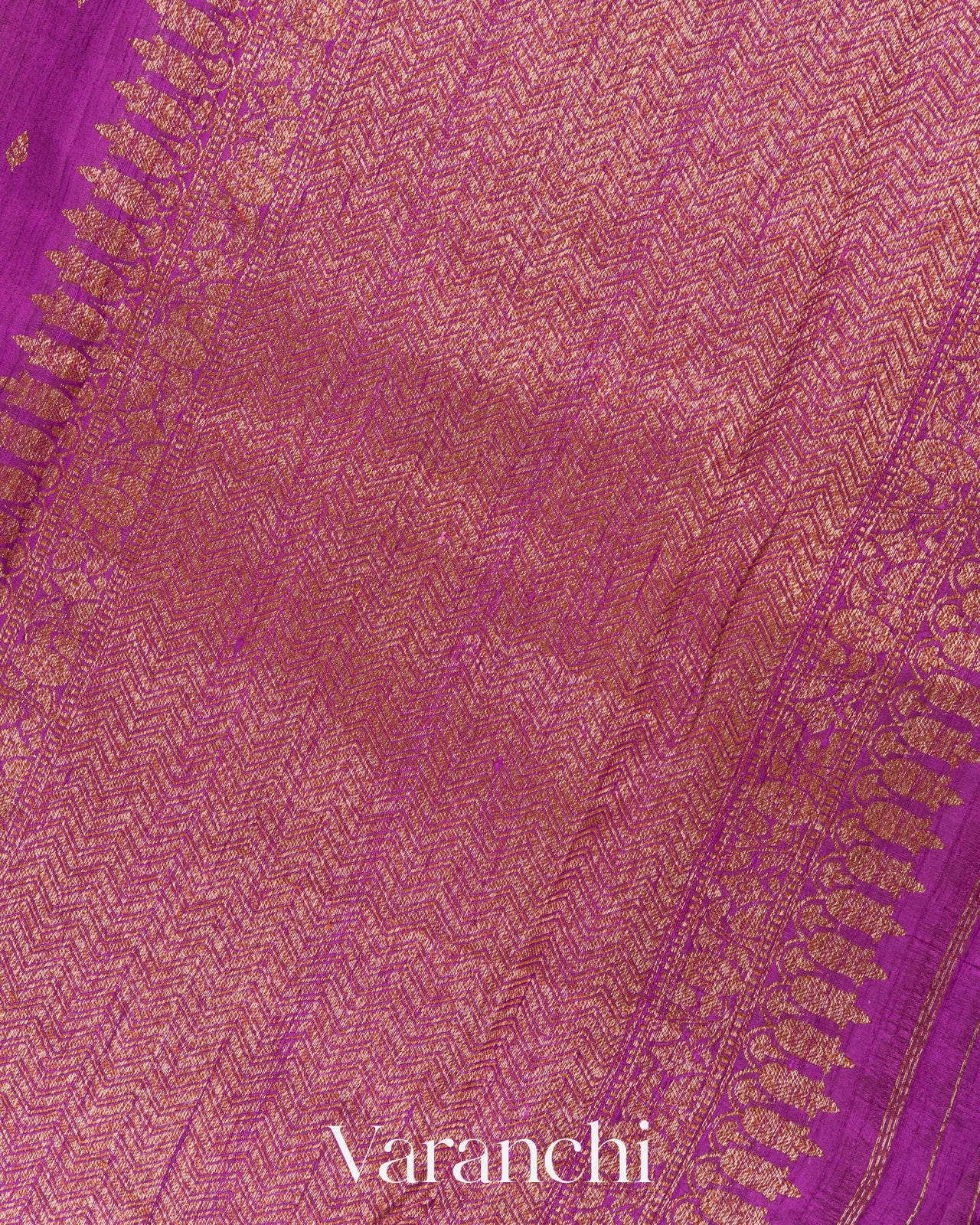 Purple Borderless Pure Raw Silk Handloom Saree 