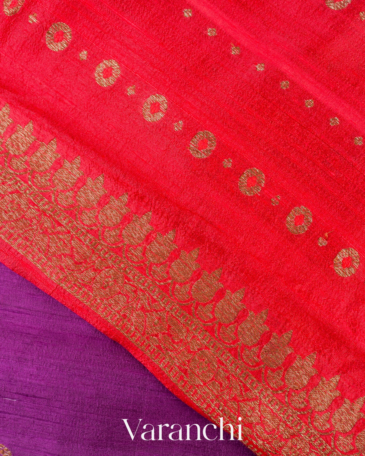 Purple Borderless Pure Raw Silk Handloom Saree 