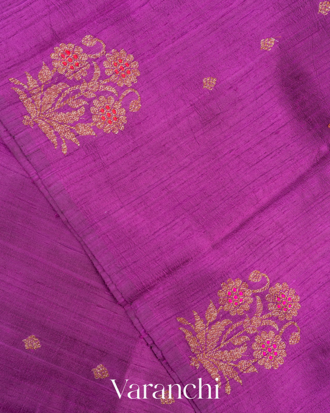 Purple Borderless Pure Raw Silk Handloom Saree 