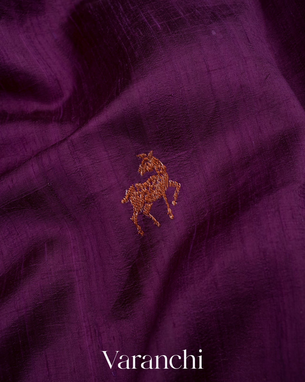 Deep Purple Shikargah Raw Silk Handloom Saree