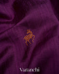 Deep Purple Shikargah Raw Silk Handloom Saree