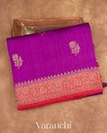 Purple Raw Silk Handloom Saree