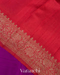 Purple Raw Silk Handloom Saree