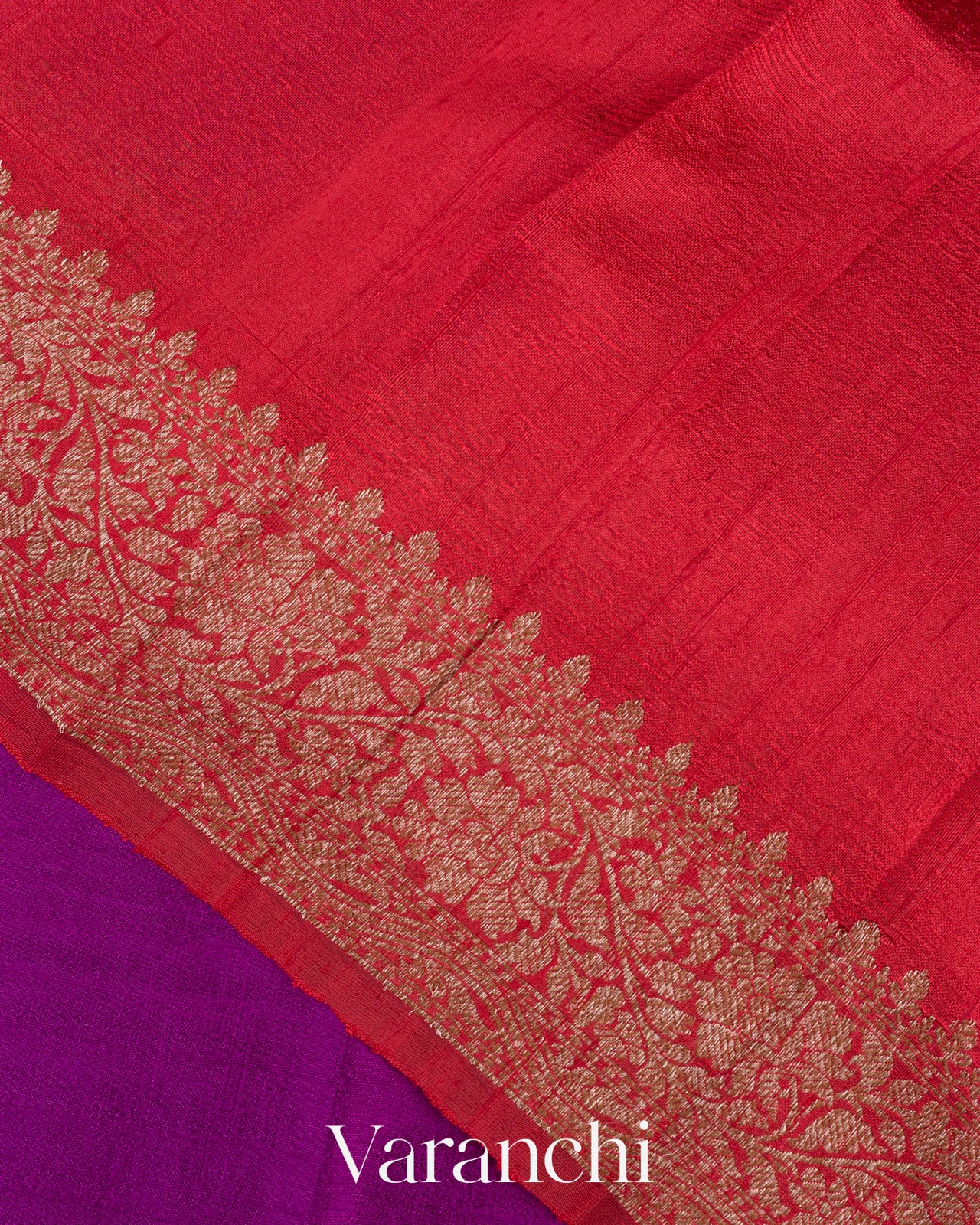 Purple Raw Silk Handloom Saree