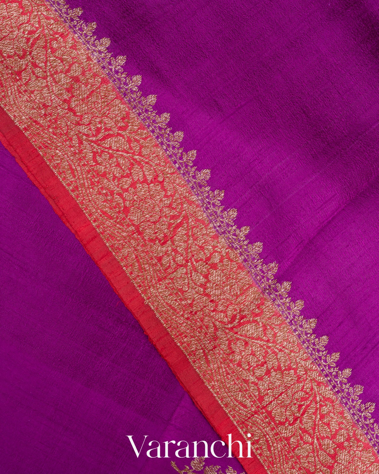 Purple Raw Silk Handloom Saree