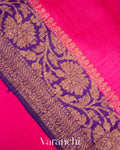 Rani Pink Pure Raw Silk Handloom Saree