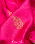 Rani Pink Pure Raw Silk Handloom Saree