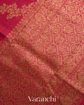 Deep Red Lehariya Pure Raw Silk Handloom Saree