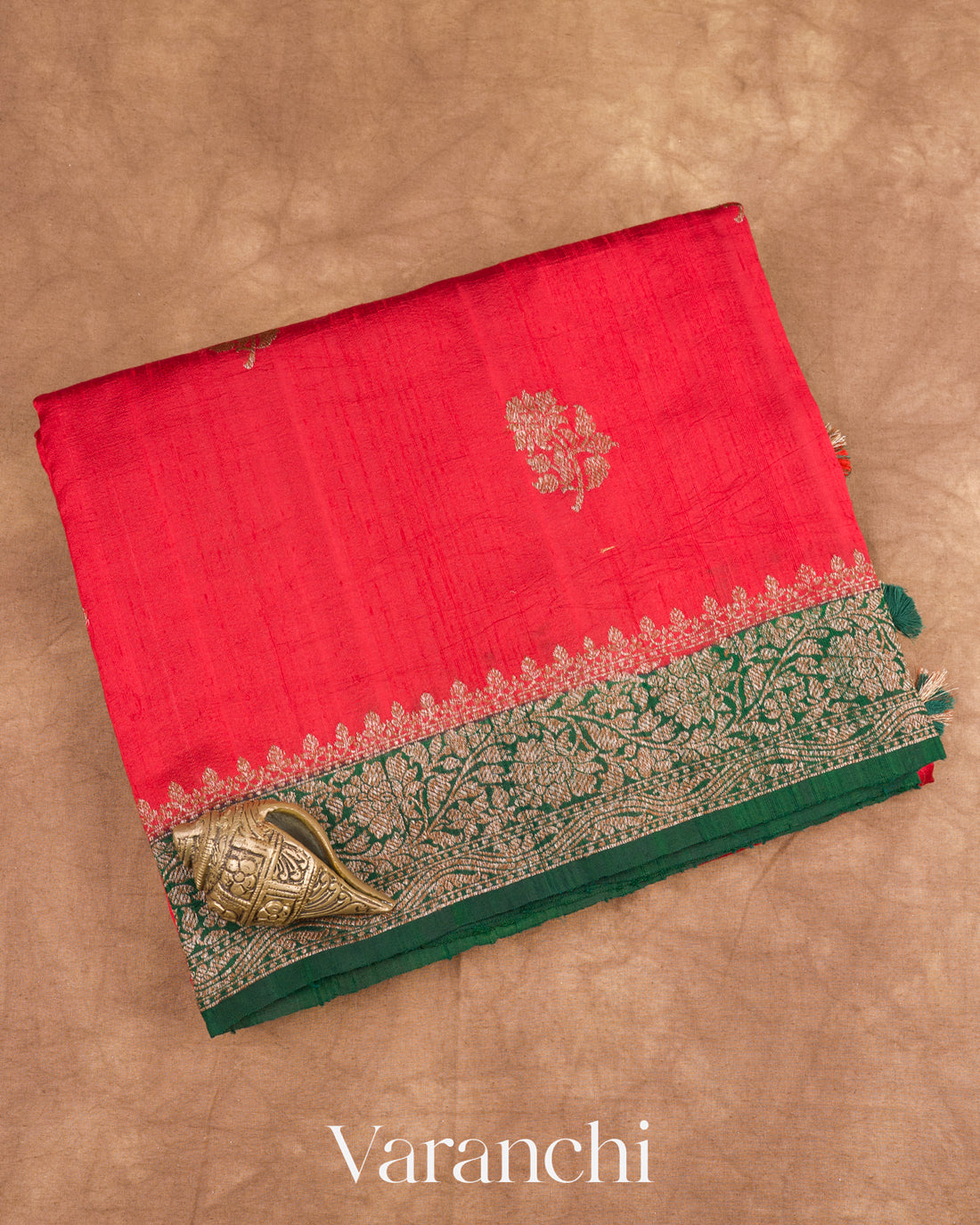 Chilly Red Raw Silk Handloom Saree 