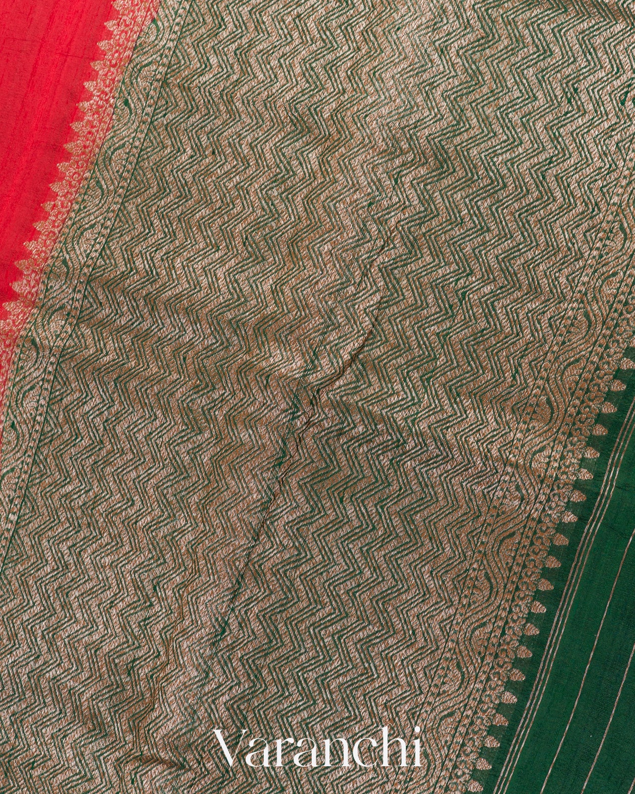 Chilly Red Raw Silk Handloom Saree 