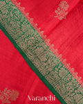 Chilly Red Raw Silk Handloom Saree 