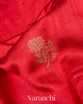 Chilly Red Raw Silk Handloom Saree 