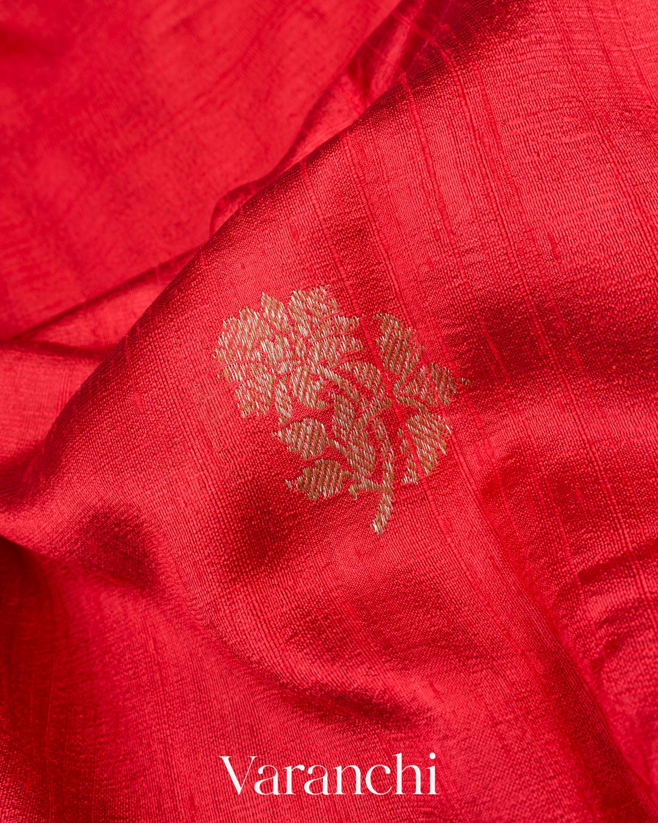 Chilly Red Raw Silk Handloom Saree 